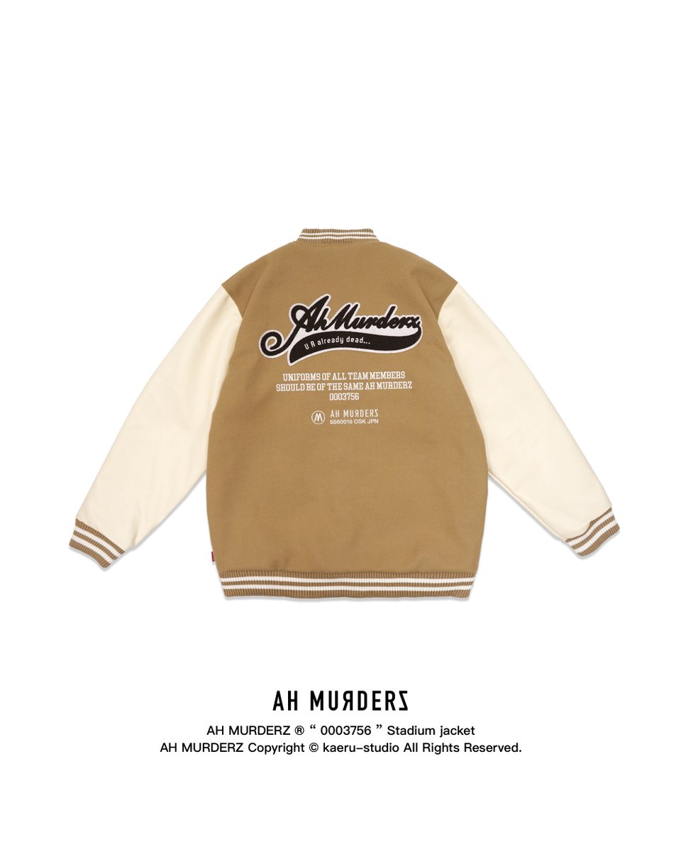 Ahmurderzjp's tweet image. !!!!! 残 り わ ず か !!!!!

REDは完売いたしました!!
残りBLACKとBEIGEのみ!!
お早めにどうぞ!!

AH MURDERZ
“ 0003756 “ STADIUM JACKET

Color : BLACK / BEIGE
Size : M / L / XL / XXL
Price : 36300 taxin
ahmurderz.com/?pid=178815924

#AHMURDERZ
#REDSPIDER
#STADIUMJACKET