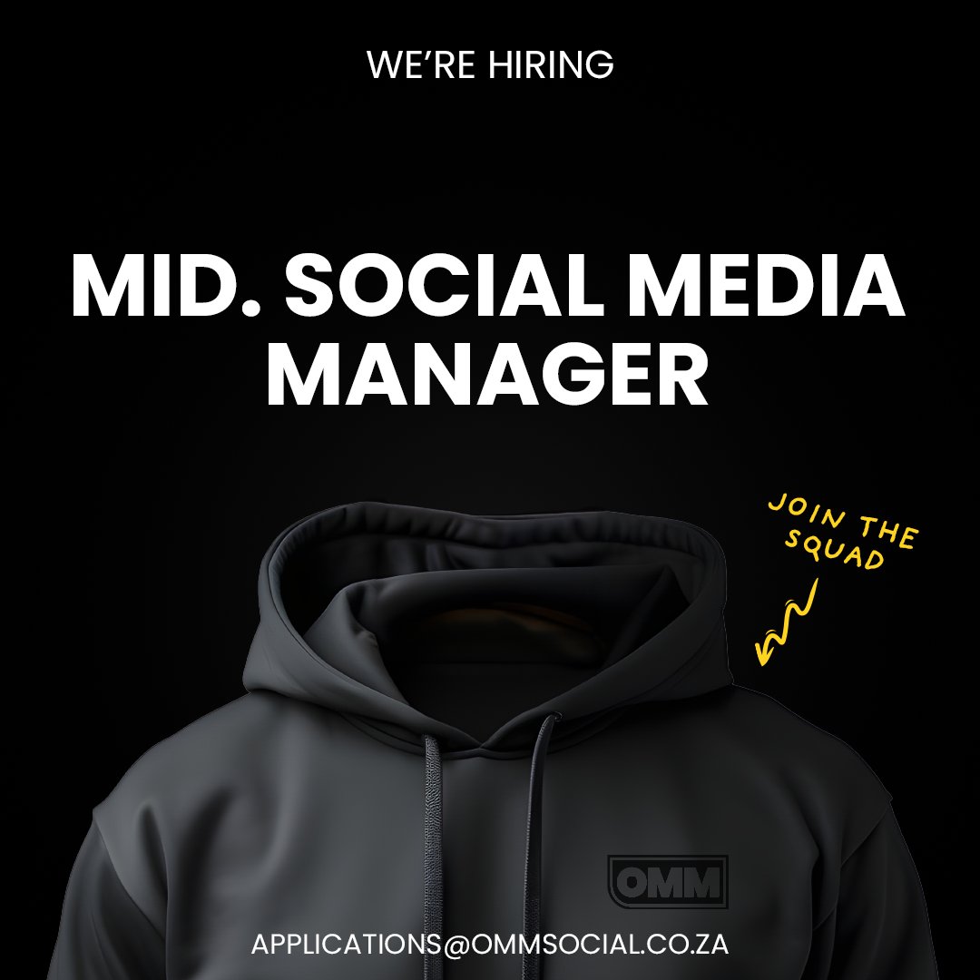omm_social's tweet photo. We're on the hunt for a Mid-Level Social Media Manager to take our vibes to the next level!

If you're a master of content, a wizard of engagement, and have a knack for sparking online buzz, we want YOU!

Drop your CV &amp; portfolio at applications@ommsocial.co.za https://t.co/3yqURE8W56
