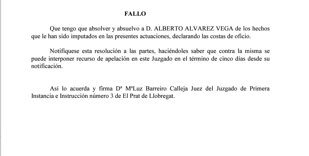 Si no se van a cansar de denunciar falsamente a nuestro coordinador, la justicia no se va a cansar de absolverlo. Ya van 21 sentencias. Enhorabuena <a href="/TitoEliteTx/">Tito Élite Taxi Barcelona</a>