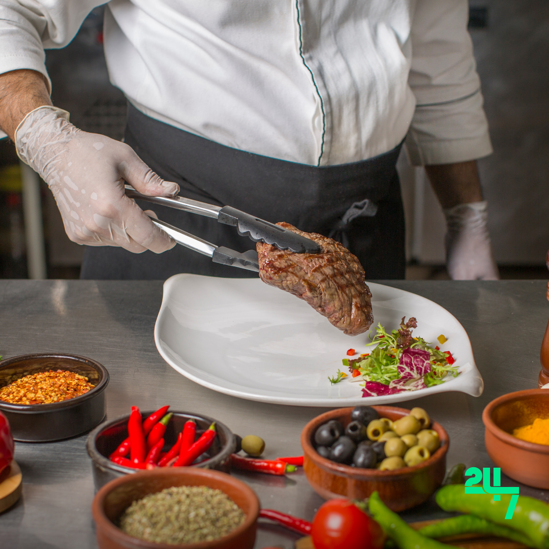 A plate of sizzling grilled steak paired with a fresh herb salad. Every bite tells a story of quality ingredients, chosen with care to make your meal exceptional. 🌿 🥗 🥩 🧑‍🍳 🍽️

#CulinaryMaster #FarmFreshSupplies #QualityIngredients #PerfectDish #FreshMeals #VegetableSupplier