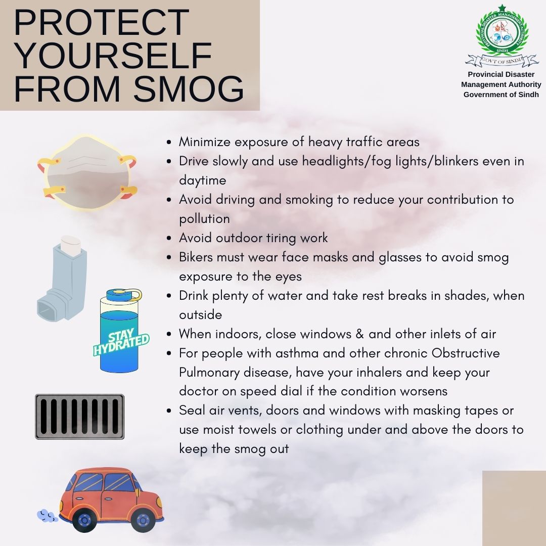 pdmasindhpk's tweet photo. #safetyawareness #protection #smog #badozone #airpollution #pdmaSindh https://t.co/FO3HtbjiHU