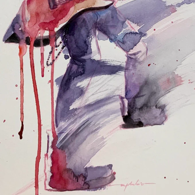 AI art could never copy my watercolor drips, splatter, and brushstrokes #TolakGambarAI #NoAI 