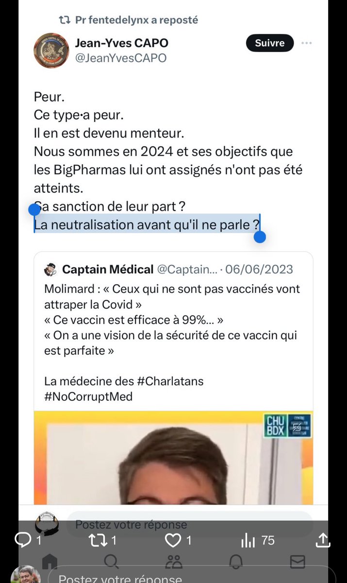 Ca veut dire quoi « neutraliser avant qu’il ne parle » en parlant d’un professeur de médecine fonctionnaire dans l’exercice de ses fonctions et dans son champ d’expertise ? @Sante_Gouv @sretailleau @Interieur_Gouv @Gendarmerie @CHUBordeaux @univbordeaux