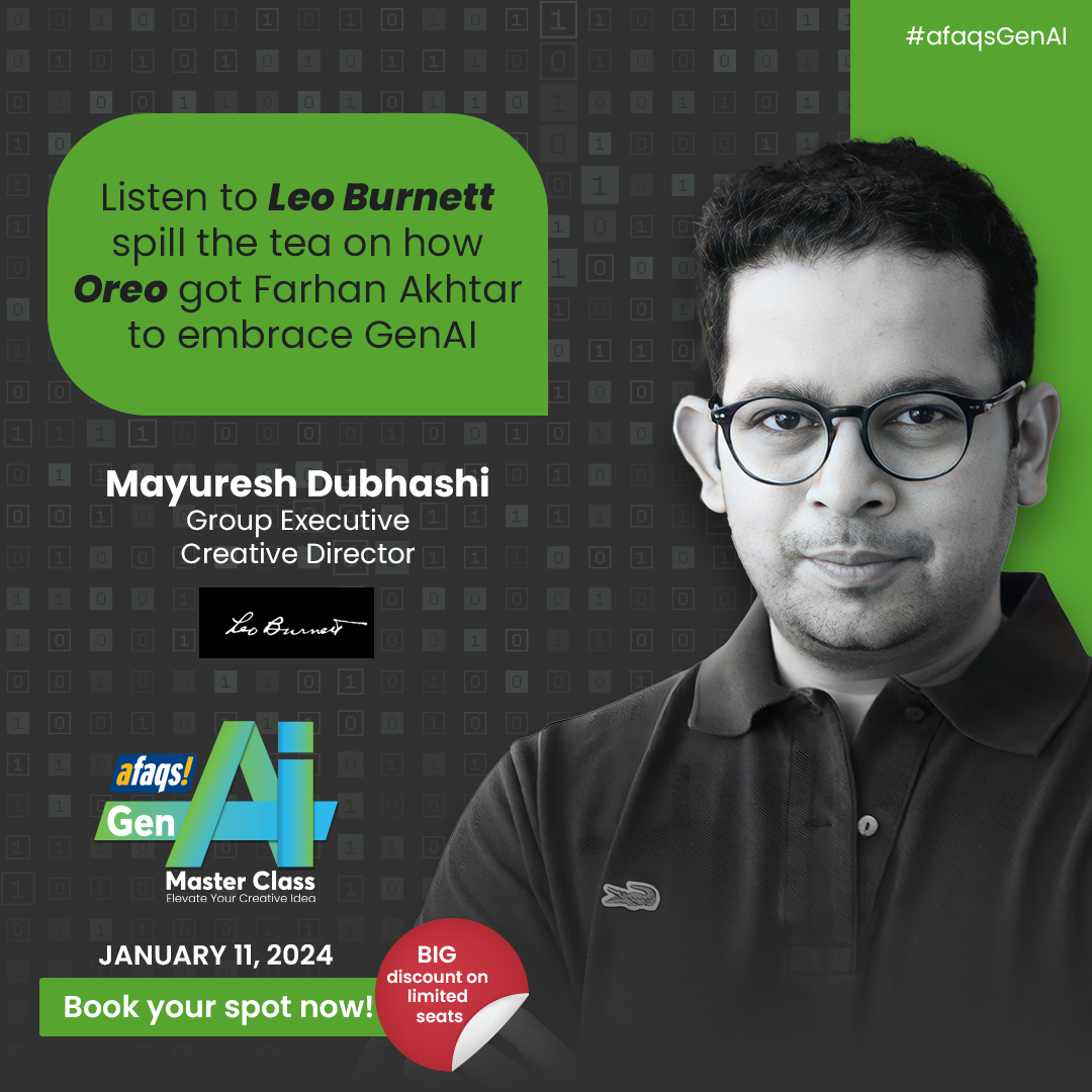 afaqs! (@afaqs) on Twitter photo Join Mayuresh Dubhashi from <a href="/LeoBurnettIndia/">Leo Burnett India</a> in our upcoming #afaqsGenAI master class.š”
Tune in as he will spill the tea on <a href="/oreo_india/">Oreo India</a>'s ingenious move, getting Farhan Akhtar on board with GenAI in the 'Say it with Oreo campaign.'šŖ
Get ready for exclusive insights, takeaways, Join Mayuresh Dubhashi from <a href="/LeoBurnettIndia/">Leo Burnett India</a> in our upcoming #afaqsGenAI master class.š”
Tune in as he will spill the tea on <a href="/oreo_india/">Oreo India</a>'s ingenious move, getting Farhan Akhtar on board with GenAI in the 'Say it with Oreo campaign.'šŖ
Get ready for exclusive insights, takeaways,