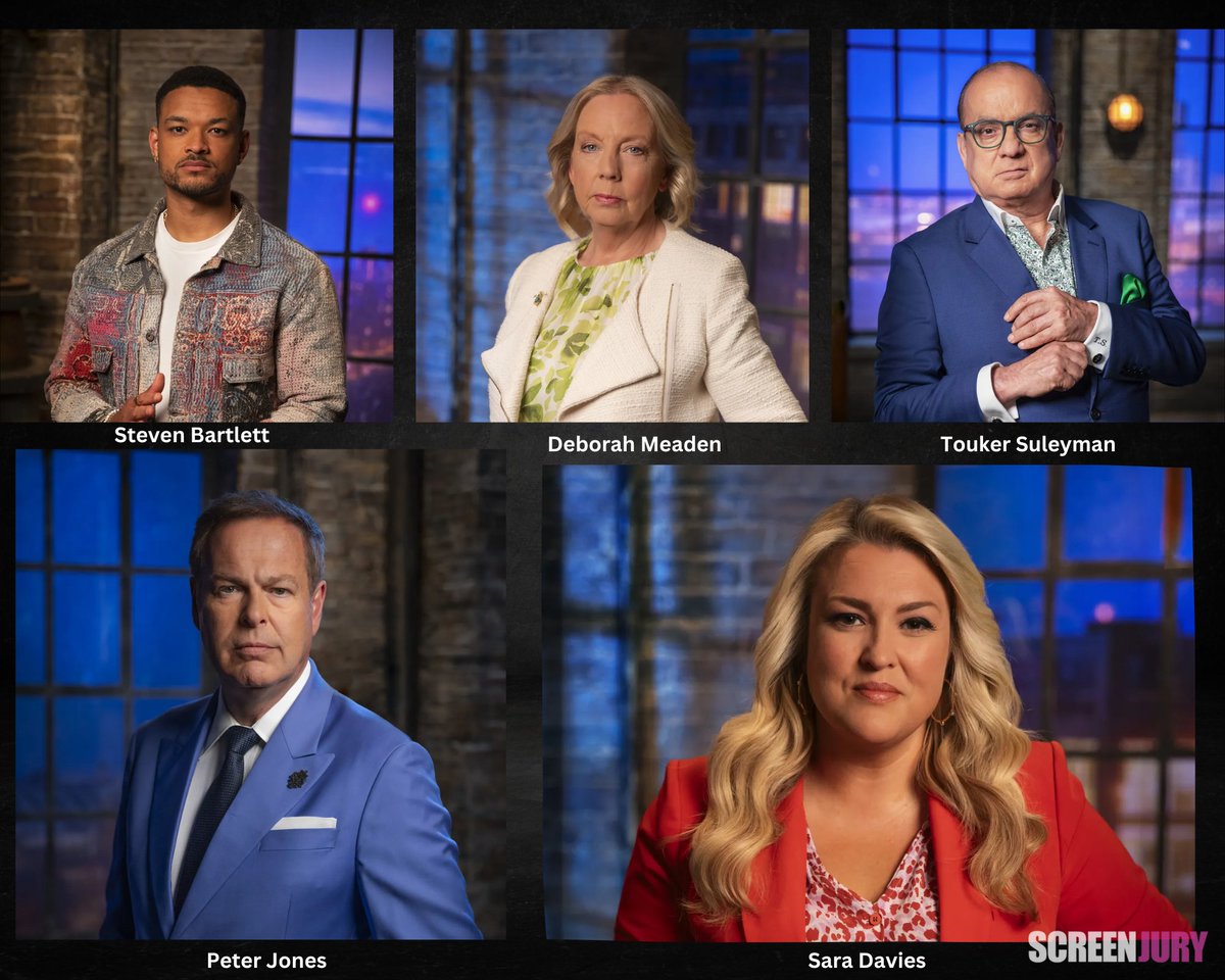 ScreenJurycom's tweet photo. As the Den gears up to close for the year, a final set of entrepreneurs vies for investment from 

@dragonjones, @DeborahMeaden, @ToukerSuleyman, @SaraDaviesCC, and @StevenBartlett   

#DragonsDen #BBCOne #BBCiPlayer #UK #USA https://t.co/8UE3lLLvHm