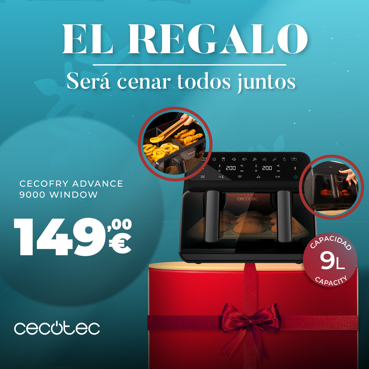 OLLAS GM on X: 🌟 Con la #Cecofry Advance 9000 Window, lleva tus platos a  un nivel #gourmet (#sinaceite, ¡por supuesto!) 🚀 🍽️ Capacidad de 9 litros  👌🏻 Pared divisoria móvil, temperatura