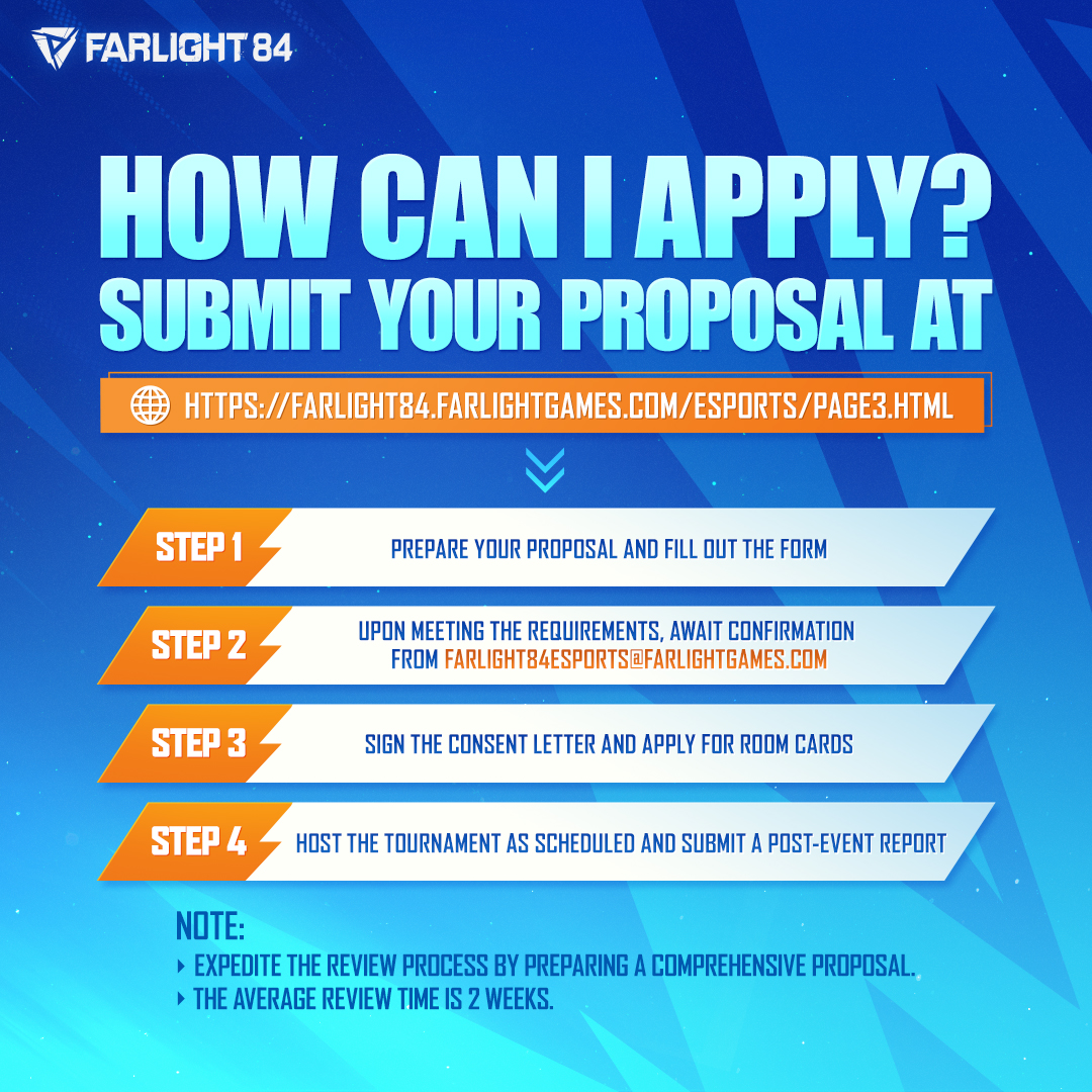 Farlight84's tweet photo. 🎉 Big news! The 2024 𝟑𝐫𝐝 𝐏𝐚𝐫𝐭𝐲 𝐓𝐨𝐮𝐫𝐧𝐚𝐦𝐞𝐧𝐭 is here, now with an awesome prize pool support boost – up to 20,000 diamonds! 
💪 Planning a FARLIGHT 84 tournament? Need prize support? Get your proposal ready and submit it through the website link in the pic or comment section. 
Share the word with your gaming crew! 
#Esports #FARLIGHT84 #3rdPartyTournament