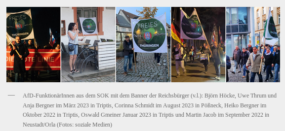 Recherche_Jena's tweet photo. 7/15 So ziemlich alle führenden Personen aus Uwe Thrums #NoAfD-Gebietsverband SOK treten auf Montagsdemos als AktivistInnen des Reichsbürger-Bündnisses „Freies Thüringen“ in Erscheinung, in #Schleiz, #Triptis, #NeustadtOrla, #Pößneck, #Tanna uvm. https://t.co/xufIkZWycQ