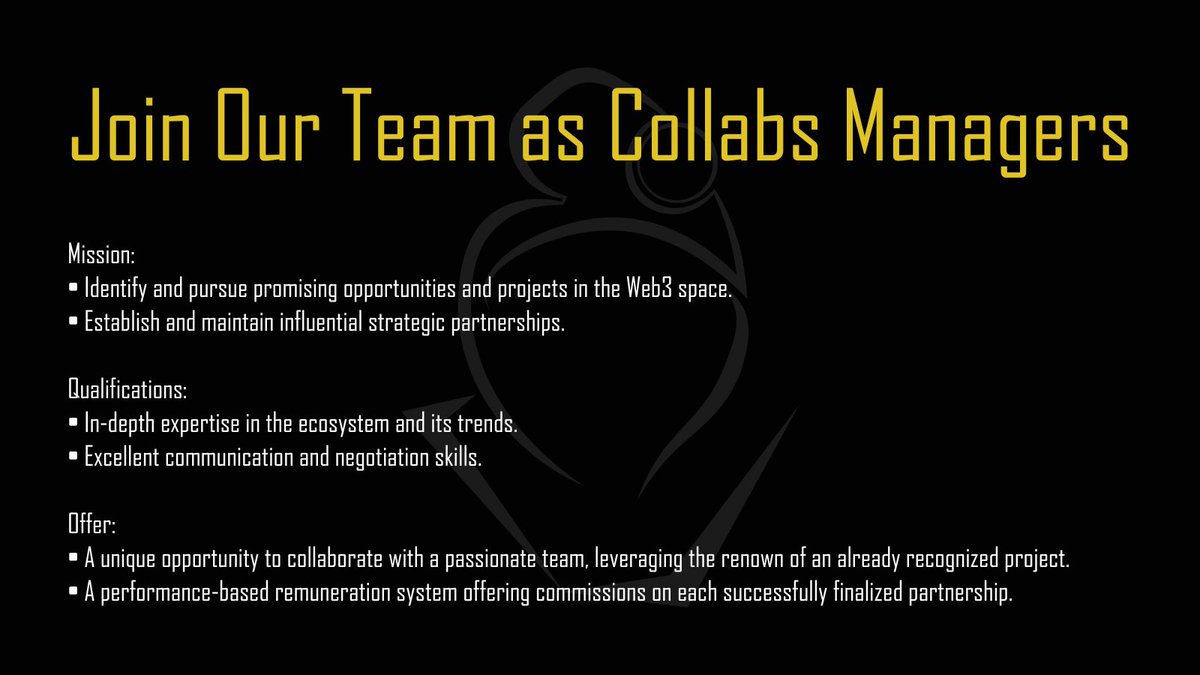 🌟 Join Our Team as a Collabs Managers!

📩 To begin your journey with us, please apply by opening a ticket on our Discord