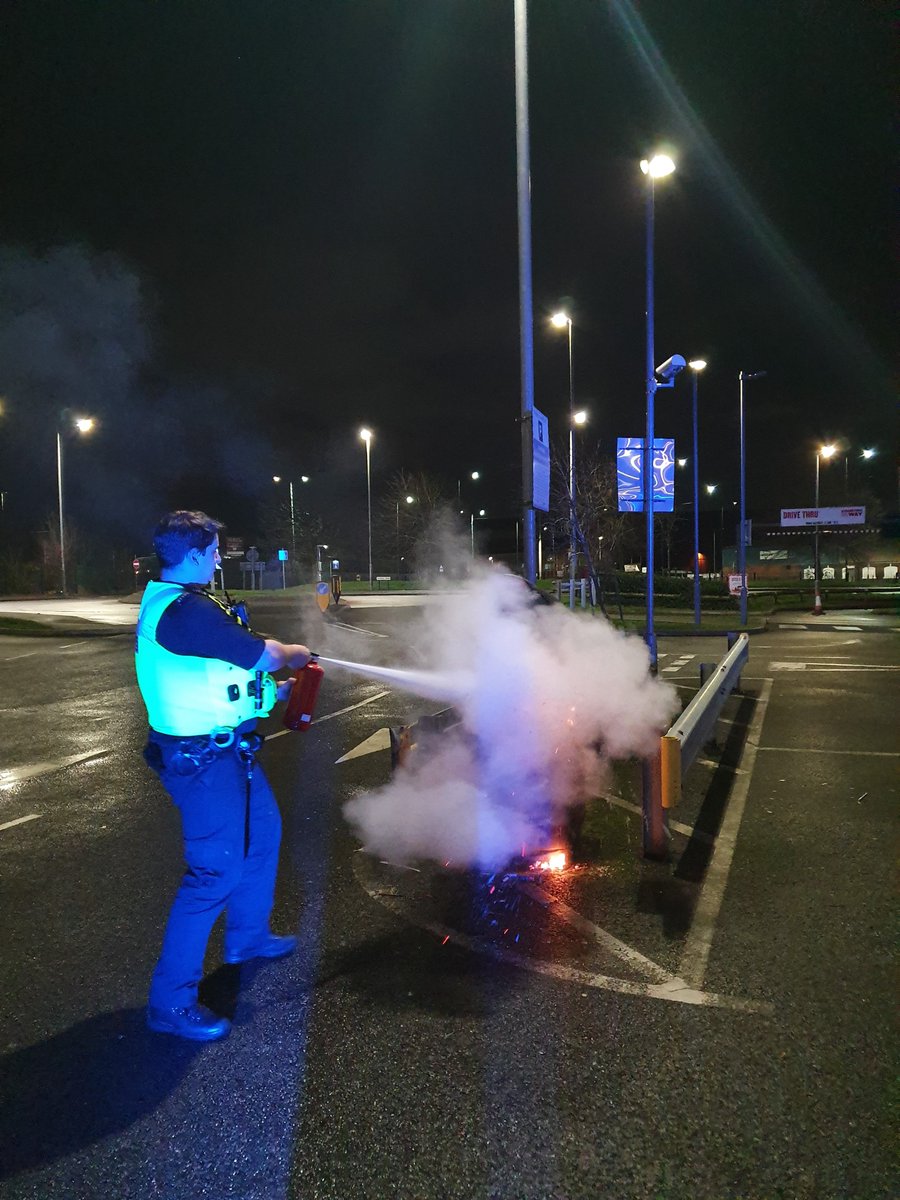 Happy New Year. We saw in the new year by policing the celebrations....and putting out bin fires. Clearly KFC hot sauce is too hot to handle #kfc #police #LocalPolicing