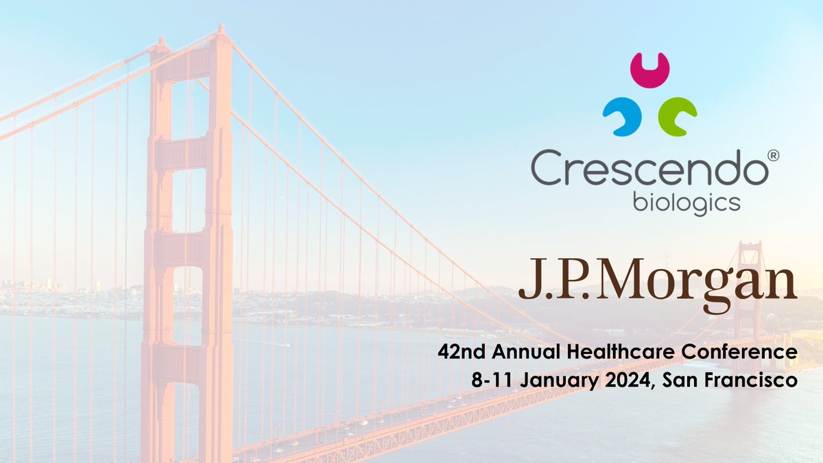 Our CEO Theo Harold, CDO Dr Philip Bland-Ward, CMO Dr Kenji Hashimoto, and VP, Translational Biology Dr Andrew Pierce will be attending the @JPMorgan Healthcare Conference 2024 taking place in SF, CA from 8-11 Jan.

We look forward to insightful discussions.

#JPMHC24