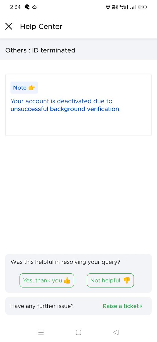 AdoleDhiraj's tweet image. @zomatocare  FE1002779 3 to 4 months my I&apos;d is terminated, You and Your Team not solve my problem and not contact me my I&apos;d Related issue ,
I leave zomato job forever
#Zomato #ZomatoDeliveryPartner
#ZomatoDeliveryRider  @zomato