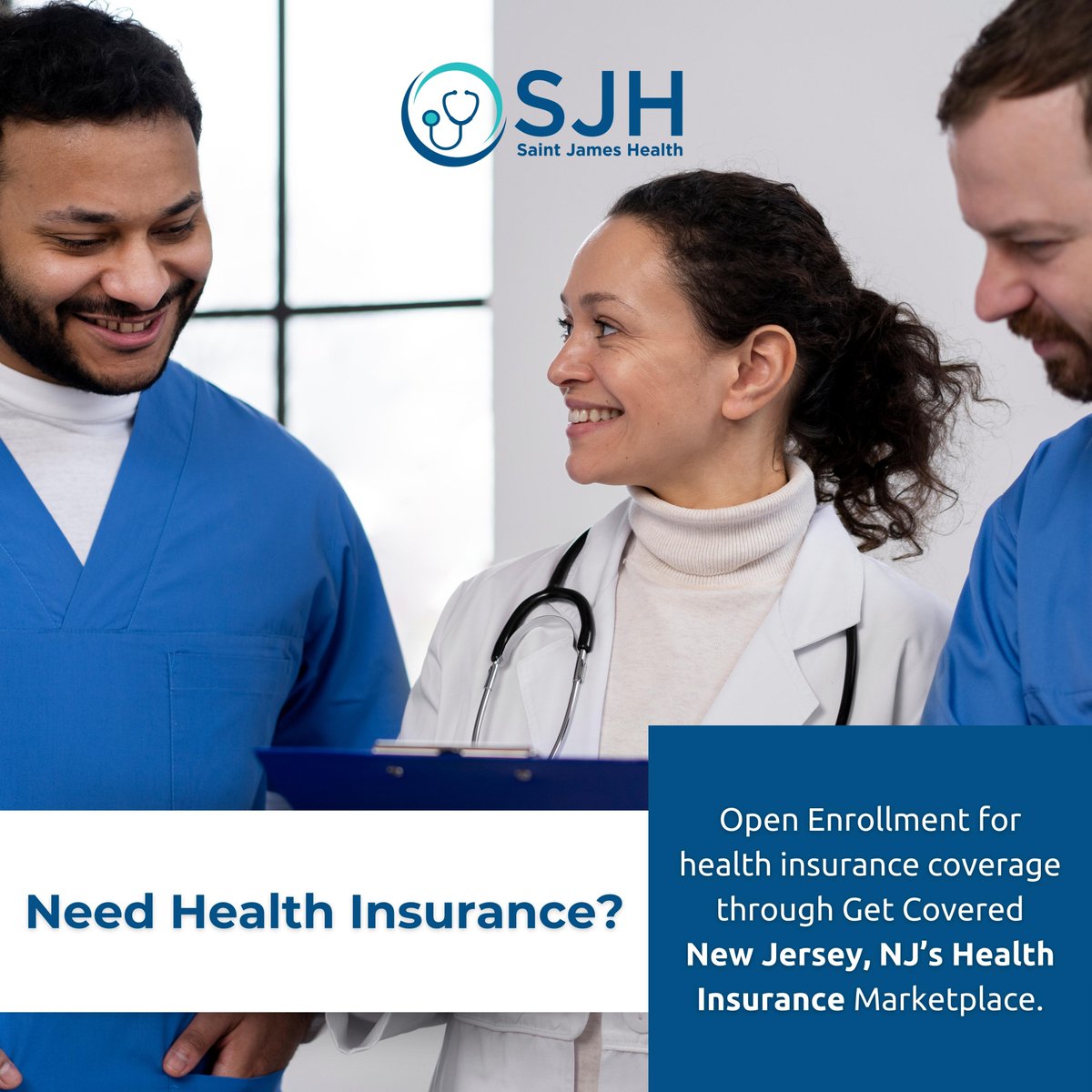 Secure your well-being with health insurance! Open enrollment is here for New Jersey residents through Get Covered. 

#SaintJamesHealth #HealthInsurance #OpenEnrollment #GetCoveredNJ #WellnessPriority #HealthcareOptions #InsuranceMatters #ProtectYourHealth #NJHealthcare