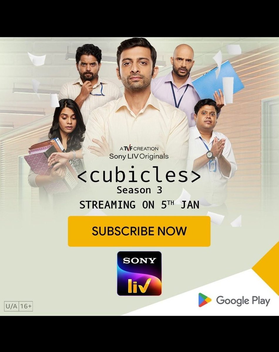 CinemaRare (@cinemararein) on Twitter photo TVF's #Cubicles S3 (2024) by @yashmakash, now streaming on <a href="/SonyLIV/">Sony LIV</a>.
<a href="/abhishekchn_/">Abhishek Chauhan</a> <a href="/pillowillo/">badri Chavan</a> <a href="/ayushigupta_08/">Ayushi Gupta</a> <a href="/Niketan27021972/">Niketan Sharma</a> #KetakiKulkarni #ShivankitParihar <a href="/nimitkap/">Nimit Kapoor</a> @yashmakash #AvinashSingh #VijayVerma #GauravSharma #ChaitanyaKumbhakonum TVF's #Cubicles S3 (2024) by @yashmakash, now streaming on <a href="/SonyLIV/">Sony LIV</a>.
<a href="/abhishekchn_/">Abhishek Chauhan</a> <a href="/pillowillo/">badri Chavan</a> <a href="/ayushigupta_08/">Ayushi Gupta</a> <a href="/Niketan27021972/">Niketan Sharma</a> #KetakiKulkarni #ShivankitParihar <a href="/nimitkap/">Nimit Kapoor</a> @yashmakash #AvinashSingh #VijayVerma #GauravSharma #ChaitanyaKumbhakonum