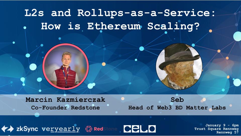 Join the first club3 meetup of 2024 next TUE with <a href="/Marcin_Kaz13/">Marcin Kazmierczak</a>  Co-Founder at <a href="/redstone_defi/">RedStone ♦️</a> and <a href="/sebaudet26/">seb ⚡️</a> at <a href="/zksync/">ZKsync</a> / <a href="/the_matter_labs/">Matter Labs (∎, ∆)</a>  to learn about the latest in the L2/RaaS space and meet some of your local crypto frens

meetup.com/club-3/events/…

<a href="/CeloOrg/">Celo</a> <a href="/veryearlyxyz/">very early Ventures</a>