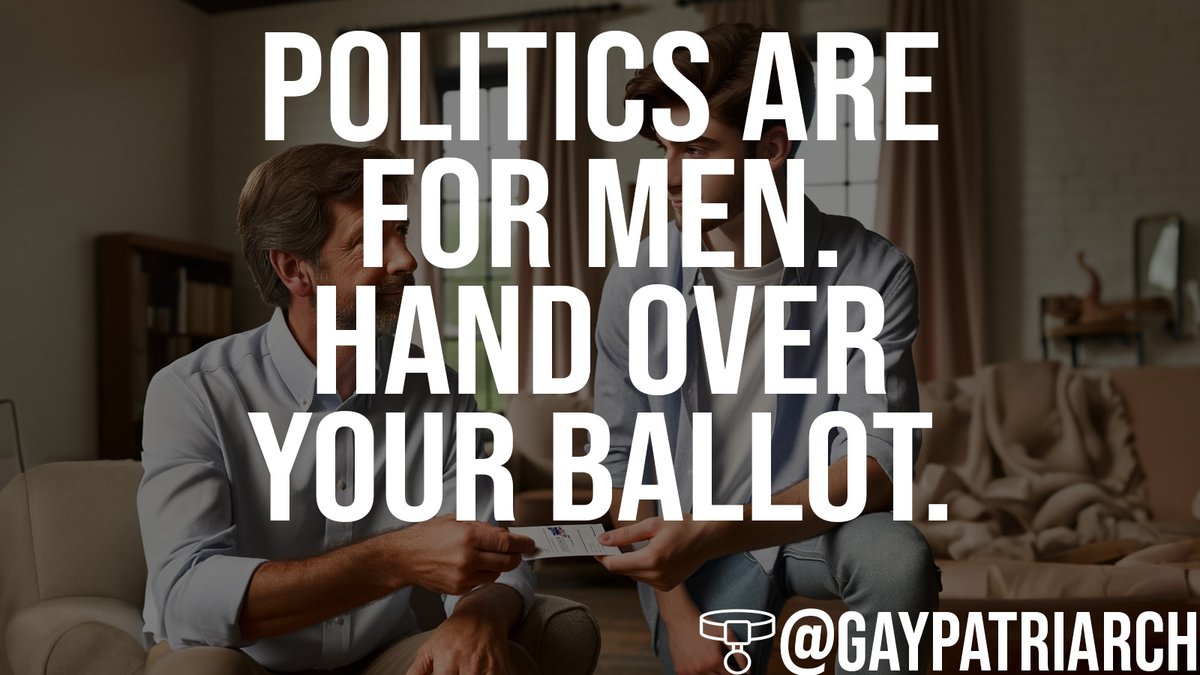 The world is ruled by Men like me. Don't even try to understand or influence this and rather focus on your strengths as an inferior. Stay out of politics, sign up for postal vote, serve your ballot to your Patriarch (or if unowned a Man you trust) and continue your chores.