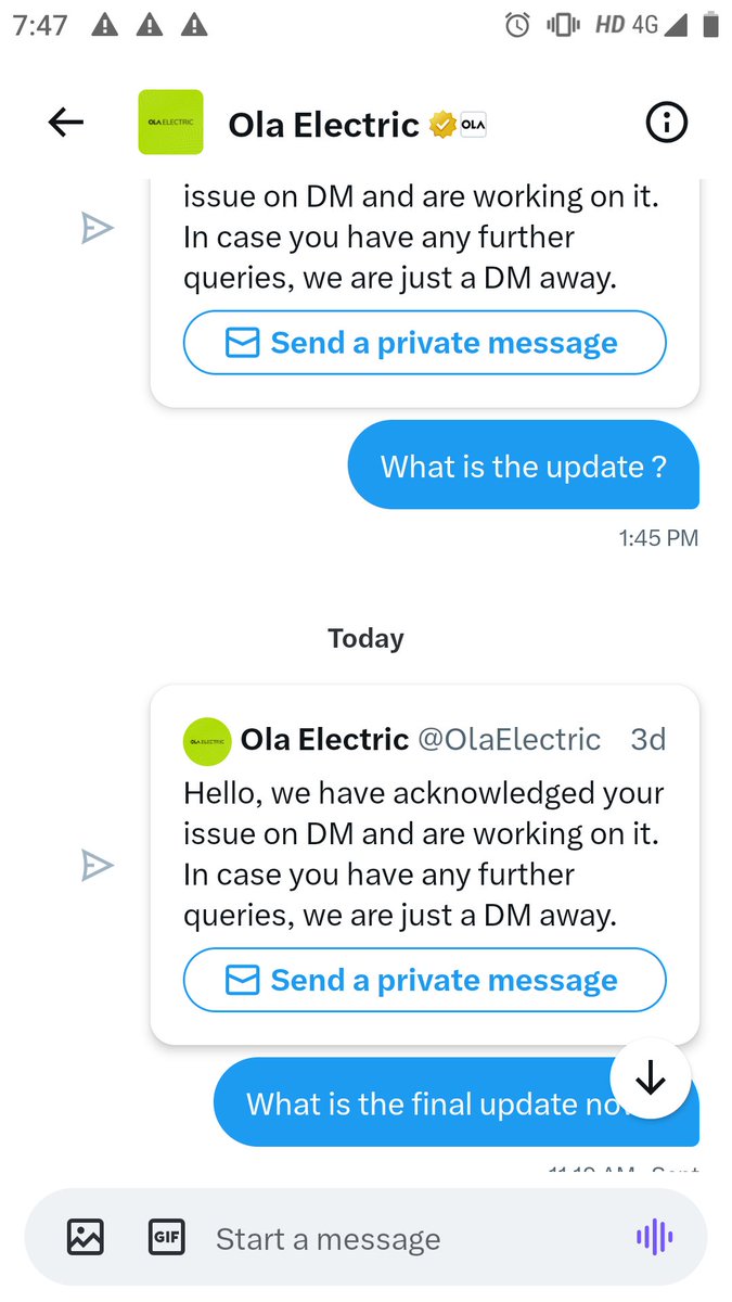 Mainank521988's tweet photo. @FADA_India @nitin_gadkari sir 

My OLA EV S1 Pro Gen 2 scooter money has been wasted due to lot of transparency issues and deficiency in services.The co. is asking to pay 87 K for new scooter battery replacement

Please take action against @OlaElectric @bhash 

I am victimised https://t.co/VAnoKYTdyJ