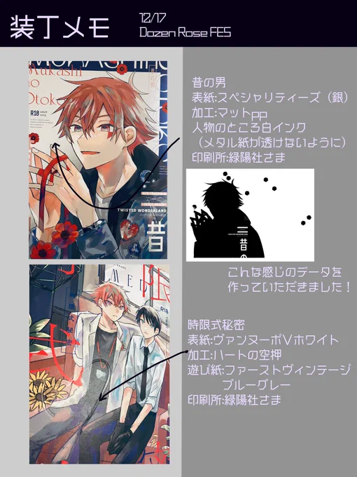 質問があったので12月の新刊の紙とかのメモです〜 