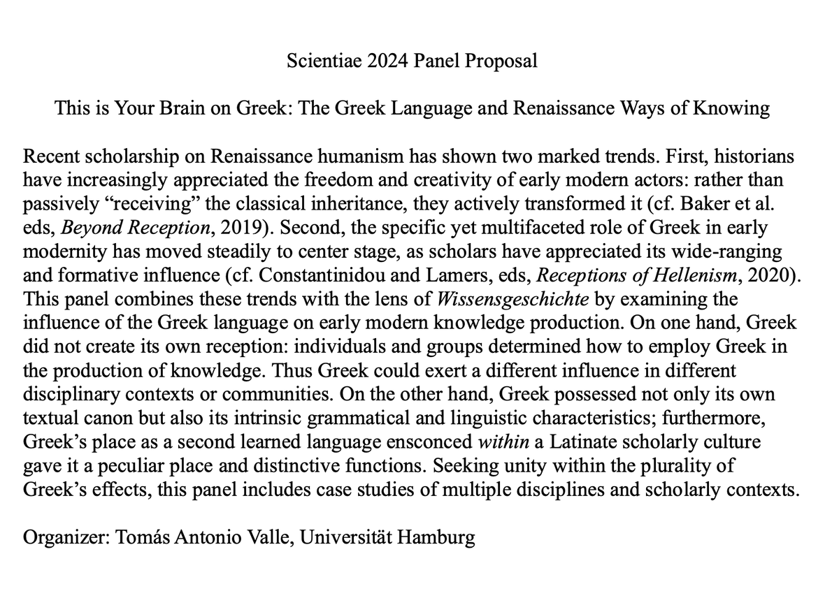 Looking for 1–2 additional participants for a double panel at Scientiae 2024 (Brussels, June 11–14)!! @AcadScientiae 
Current presenters include me, <a href="/boomloos/">Raf Van Rooy</a>, <a href="/MMaleux/">Maxime Maleux</a>, and others. Please share widely! If interested, don't hesitate to shoot me a short message or email.