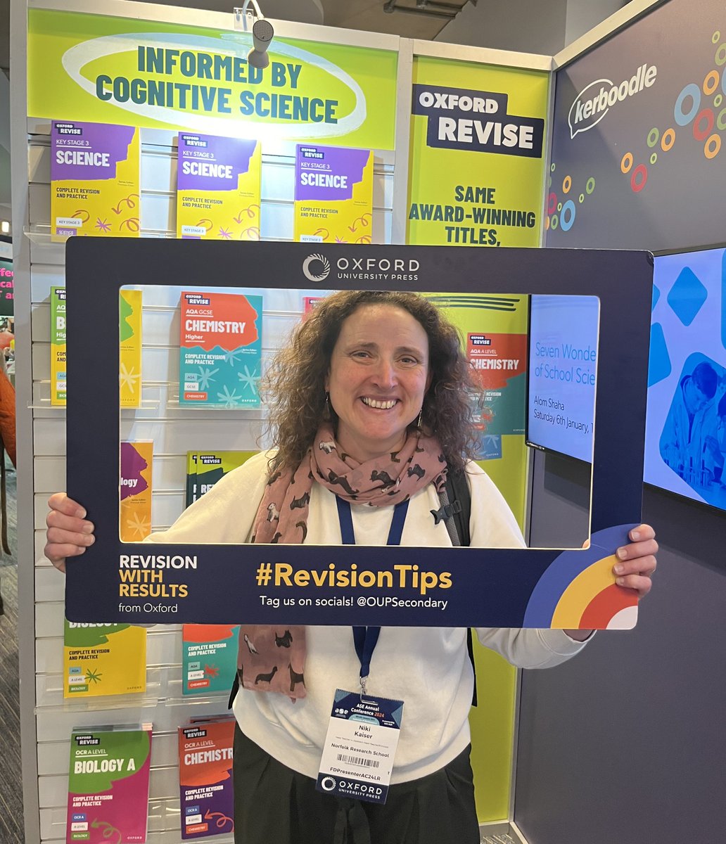 OUPSecondary's tweet image. Great to see @chemDrK at @theASE Conference this morning! We asked Niki to share her top revision tip with us...

⭐ Collate the questions you get wrong and prioritise revisiting them. ⭐

Great advice! What&apos;s your top revision tip?

#OxfordRevise #RevisionTips #ASEConf2024