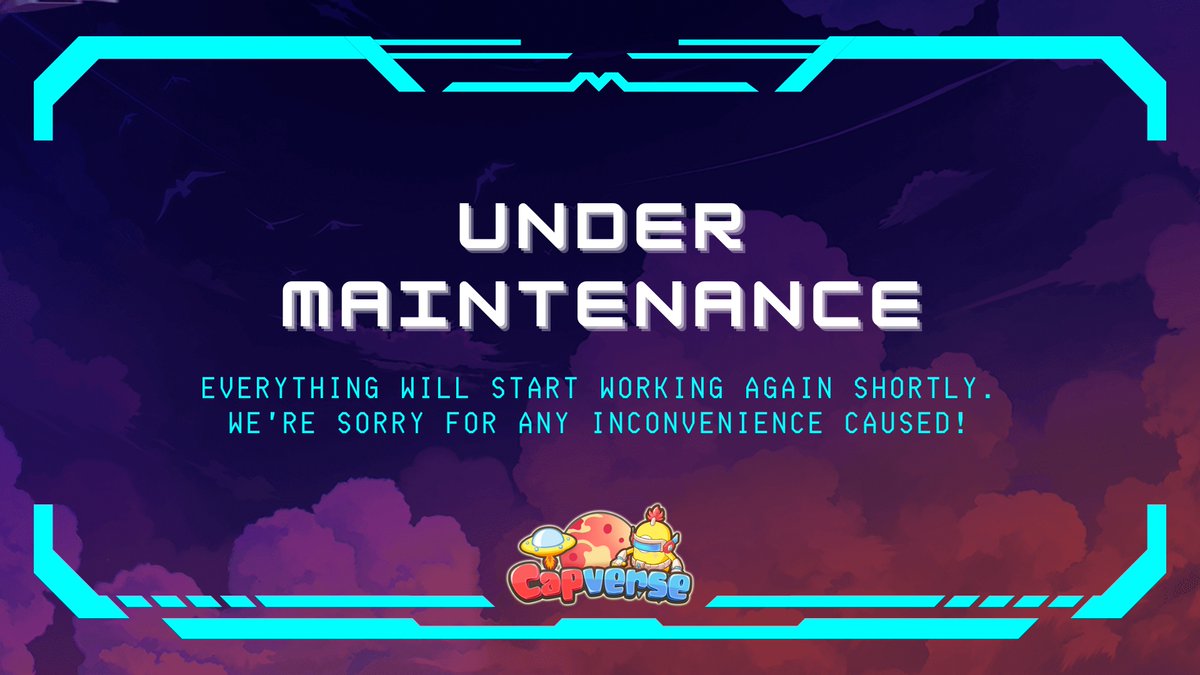 capinfra_io's tweet photo. Attention Capverse players! 

🛠️ We'll perform scheduled maintenance on the game servers. 
 
⚙️ We apologize for any inconvenience caused and appreciate your patience! 

#Capverse #Maintenance #GameUpdate #StayTuned https://t.co/NP30IWtwpA