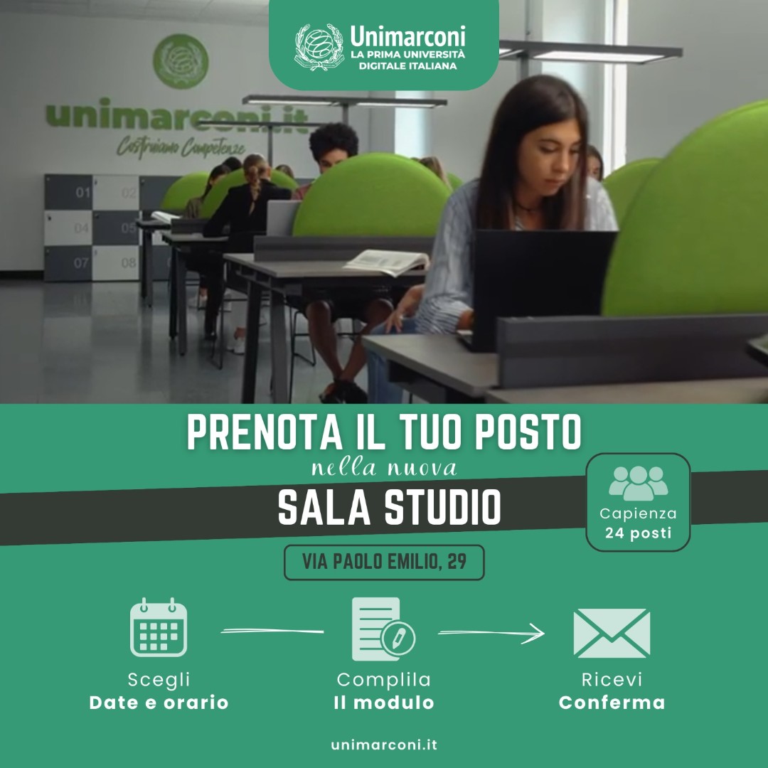 ✨Da oggi puoi venire a studiare nella nostra sala studio. 
Un ambiente progettato per offrirti comfort e funzionalità.
🖊️Prenota il tuo posto qui: unimarconi.it/prenota-un-pos…

#studenti #alumniunimarconi #salastudio #unimarconi