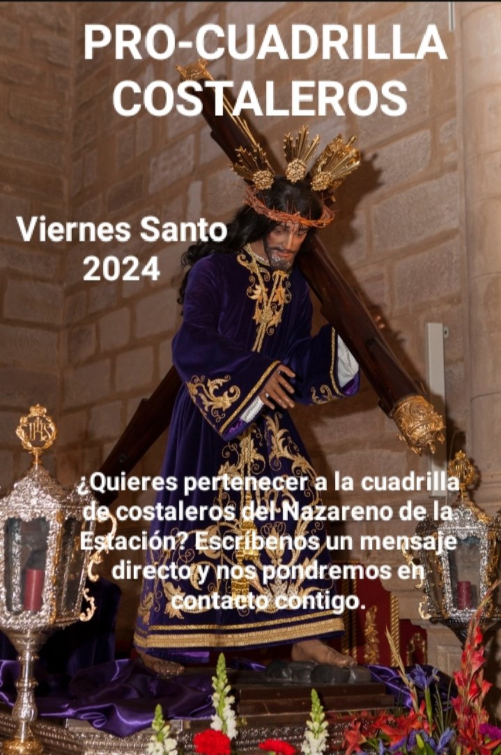 🟣 LLAMAMIENTO A COSTALEROS 🟣
¿Quieres ser los pies de Nuestro Padre Jesús Nazareno de la Estación Linares-Baeza el próximo Viernes Santo? Ponte en contacto a través de las Redes Sociales. 
<a href="/AgrHHCCLinares/">Agr. HHCC Linares</a> 
<a href="/cofradelinares_/">cofradelinarense</a> <a href="/CofradiasAND/">ℂ𝕠𝕗𝕣𝕒𝕕𝕚𝕒𝕤 𝔻𝕖 𝔸𝕟𝕕𝕒𝕝𝕦𝕔í𝕒</a> 
#Nazareno2024 #EstacionLinaresBaeza
