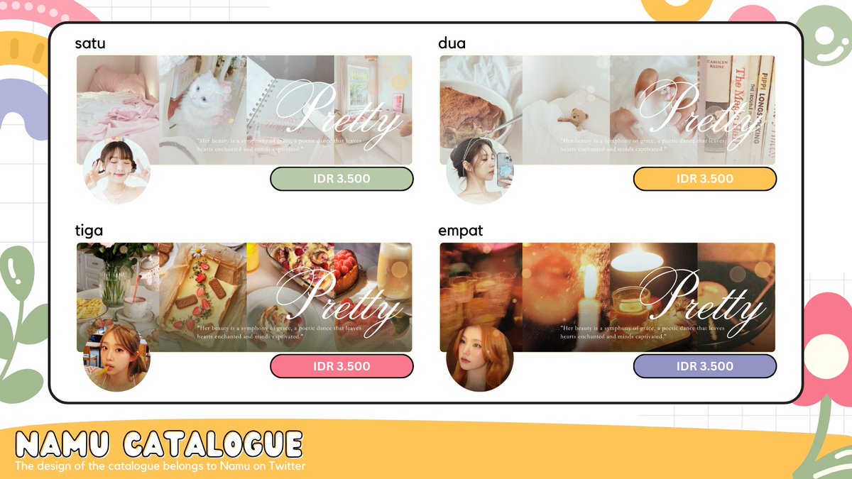 HELP RT pls?

Halo!
Namu bawa 4 ready stock layout moodboard. 3.5K ea siap angkut dpt free retext. open request juga bs sung dikerjain. yang mau boleh dm atau wa.link/br3tnq aku yapp 😍👌

Thank youu <3
#zonauang #zonajajan