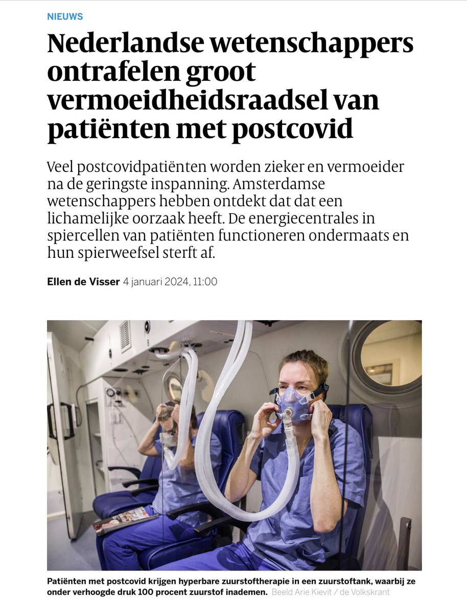 JimFaas's tweet photo. #LongCovid 🦠 BELANGRIJK ONDERZOEKSRESULTAAT 

✅ en mogelijke verklaring van #PEM bij longcovid: zieker na inspanning 
✅ het Volkskrant artikel👇van vandaag 
✅ over de publicatie van het onderzoek van @RobWust cs.

‘Muscle abnormalities worsen after post-exertional malaise in long COVID’ 

✅ ook belangrijk in het kader van WIA beoordelingen 

✅ het Nature Communications artikel is hier te vinden 👉 https://t.co/xML1bOja3U