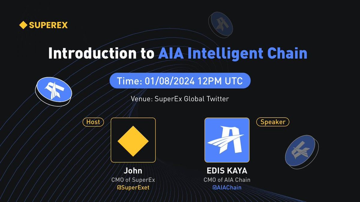 Ready to delve into the world of blockchain revolution with AIA CHAIN? 🚀 Join us at #SUPEREX AMA to discover how this cutting-edge technology reshapes industries and unlocks new opportunities. Reserve your seat for this insightful session now! #AIACHAIN #TechRevolution #AIA #AMA