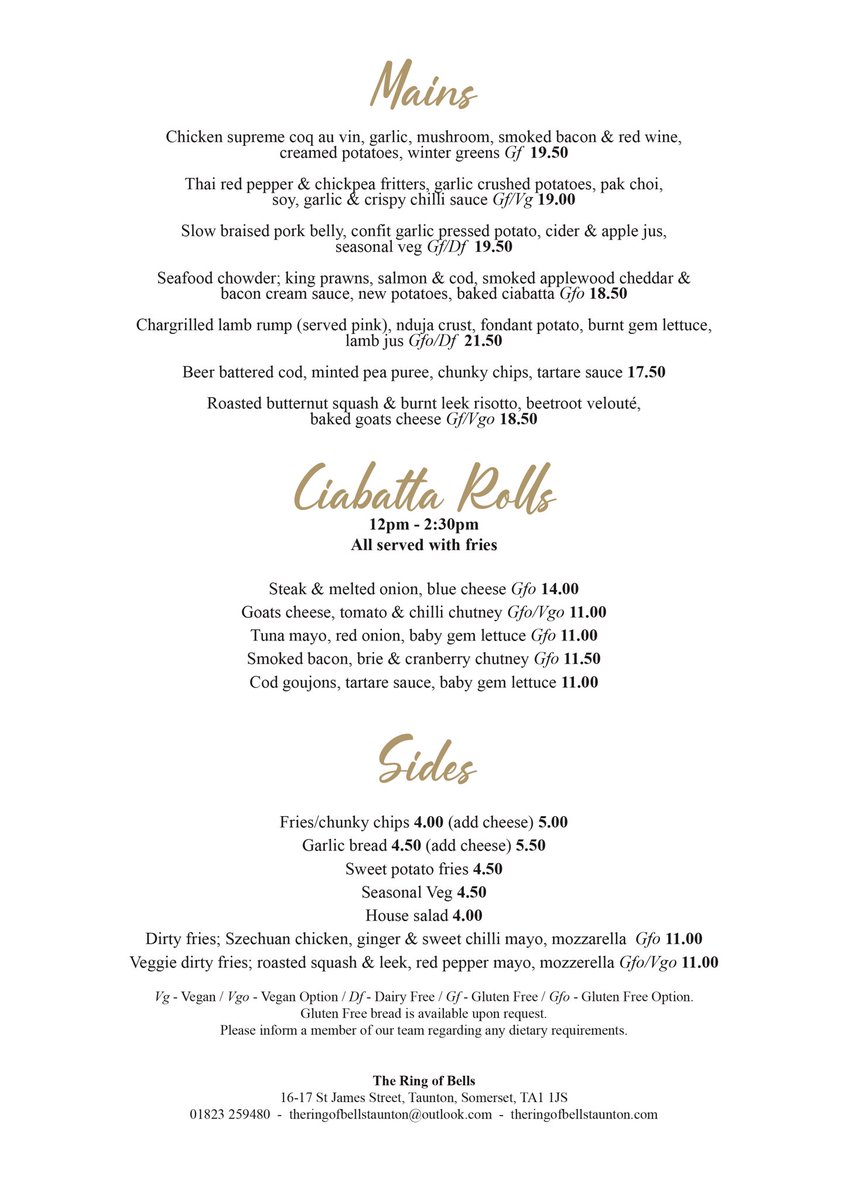 New menu 🚨! Few returning favourites.  Live tomorrow!!