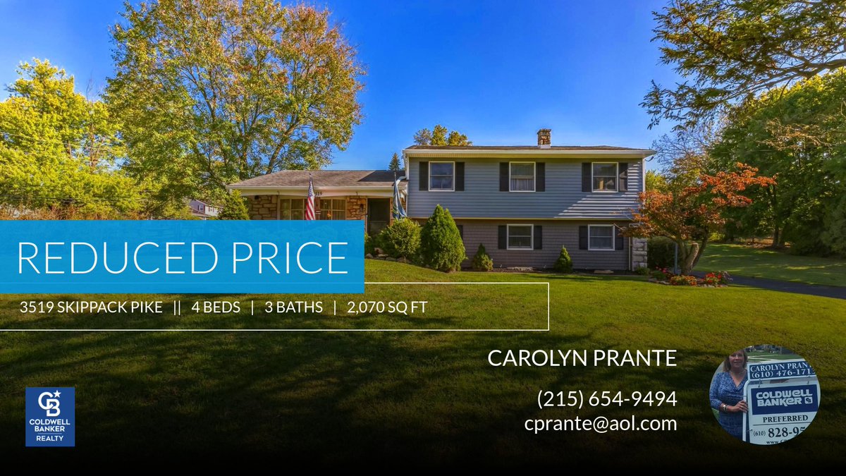 📍 Reduced Price 📍 This recently reduced home at 3519 Skippack Pike in Harleysville won't last long, so, don't wait to set up a showing! Reach out here or at (215) 654-9494 for more information!

Carolyn Prante
Associate Broke... homeforsale.at/3519_SKIPPACK_…