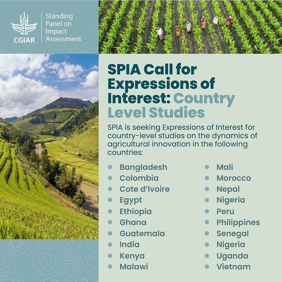 IAES_CGIAR's tweet photo. ๐ Donโt miss @cgiarspia's call for #ExpressionsOfInterest for country-level studies on the dynamics of agricultural innovation.
Find out more info and register interest here โก๏ธ https://t.co/N9gbMiB89f https://t.co/z7kBgw5uqt