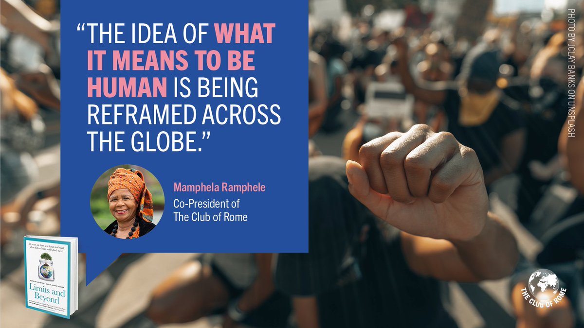 ClubOfRome's tweet photo. ❔What does it take to shift mindsets in a world with growing tensions between change and resistance? This is what @MamphelaR, Co-President of The Club of Rome aims to answer in her chapter in #LimitsAndBeyond. 
Read more ➡️ https://t.co/0MkNvrZc62 https://t.co/zUrvAtBnlQ