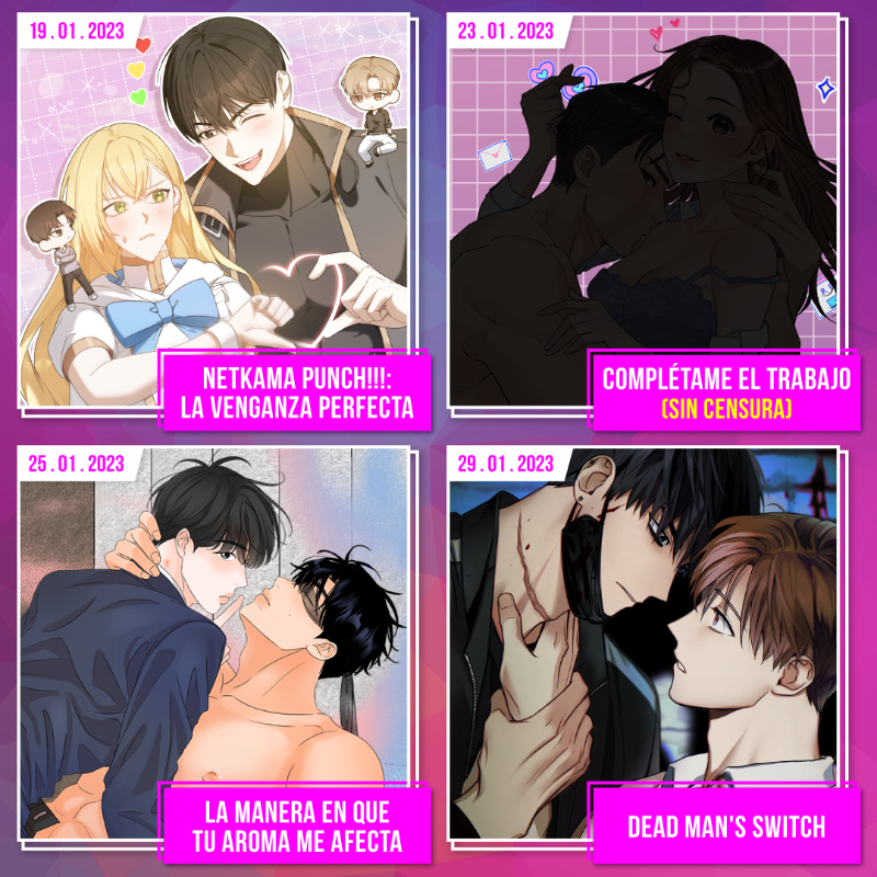 Lezhin_ES's tweet photo. 🎆 𝗡𝗨𝗘𝗩𝗢𝗦 𝗘𝗦𝗧𝗥𝗘𝗡𝗢𝗦 𝟐𝟎𝟐𝟒

✨ ¡Primeros estrenos del 2024! 
💖 ¿Los hemos sorprendido? 

👉Nuevos capítulos todos los días en Lezhin ES: https://t.co/XnjS6dWIMt