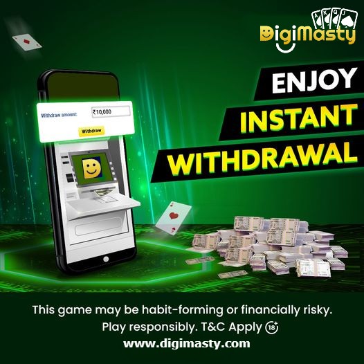 Your winnings are ready whenever you are. Experience the joy of quick and hassle-free cashouts only on PlayRummy.
#digiMasty  🃏