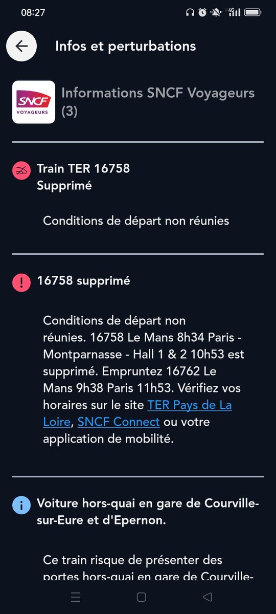 EkcnarfE's tweet photo. @TERPays2LaLoire Vous me conseillez de prendre la Ferté Bernard le mans et le mans paris à 9h38 est ce que je dois prendre un autre billet
Merci https://t.co/ORyCOVhGAx