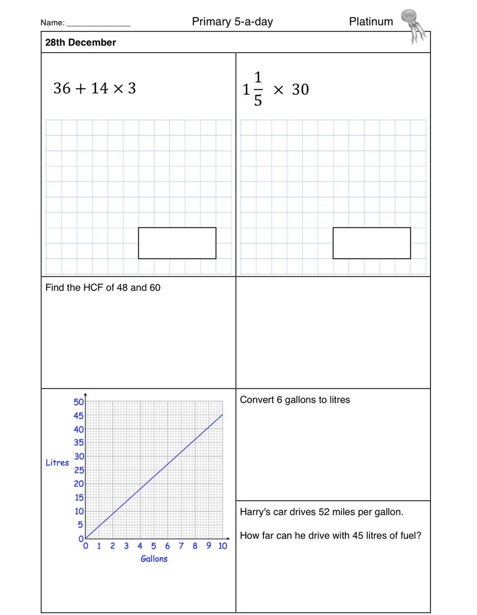 Primary 5-a-day with 4 levels of difficulty: bronze, silver, gold and platinum #corbett5aday #maths5aday Answers: corbettmathsprimary.com/2018/05/30/5-a…