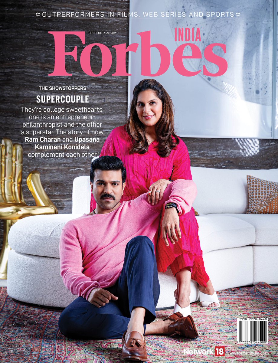 upasanakonidela's tweet photo. They say, behind every successful man there is a woman. 
I say, behind every successful woman there is a supportive &amp; secure man. 

@AlwaysRamCharan @ForbesIndia https://t.co/vtEtjZiedM