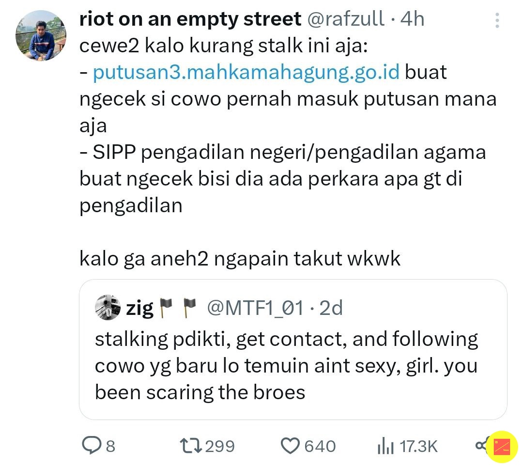 18fesss's tweet photo. 18oot biar tahu orang yang kita lagi dekatin itu seorang kriminal atau gak. jangan lupa lihat hasil putusannya juga. https://t.co/RLF0QJNvMS