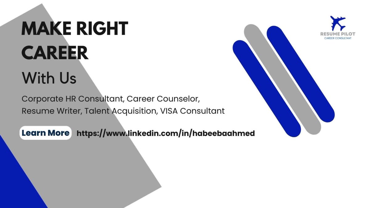 resumepilot's tweet photo. HR Consultant, Career Counseling, Resume Writing, Talent Aquisition, VISA Consultant https://t.co/rPUj21IPPv
