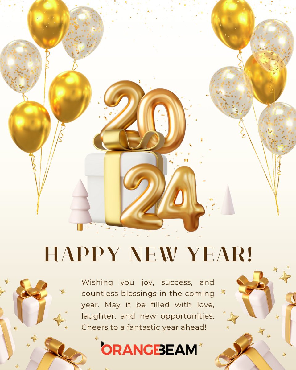 ORANGEBEAMgroup's tweet photo. Here's to new beginnings, exciting possibilities, and another year of ORANGEBEAM's successes. Here's to growth, resilience, and a dazzling 2024! Happy New Year from ORANGEBEAM!

#ORANGEBEAM #ORANGEBEAMCare #ORANGEBEAMPrihatin #HappyNewYear #NewYear2024 https://t.co/B3wBRL4pIF
