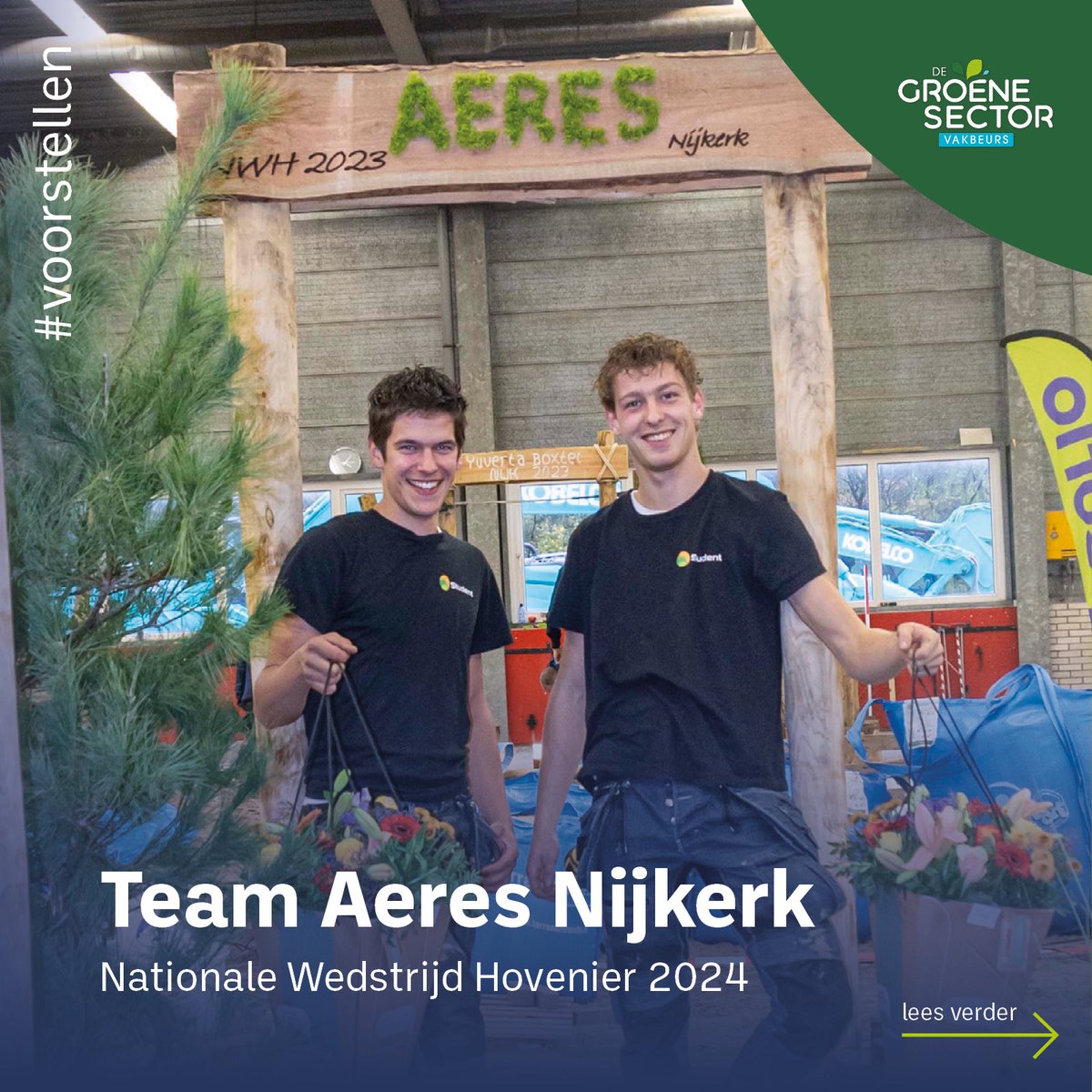GroenOndernemen's tweet image. Maak kennis met team Aeres Nijkerk: twee getalenteerde mbo-studenten die strijden voor de titel 'Beste Hovenier van Nederland' tijdens de Groene Sector Vakbeurs. Kom hen aanmoedigen op 9, 10 en 11 januari in hal 4 op het VHG-plein! #NKhovenier #DGSV #VHG #Hovenier