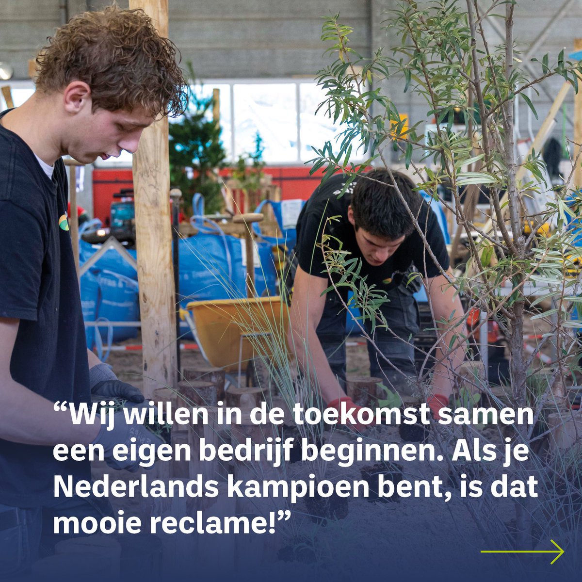 GroenOndernemen's tweet image. Maak kennis met team Aeres Nijkerk: twee getalenteerde mbo-studenten die strijden voor de titel 'Beste Hovenier van Nederland' tijdens de Groene Sector Vakbeurs. Kom hen aanmoedigen op 9, 10 en 11 januari in hal 4 op het VHG-plein! #NKhovenier #DGSV #VHG #Hovenier