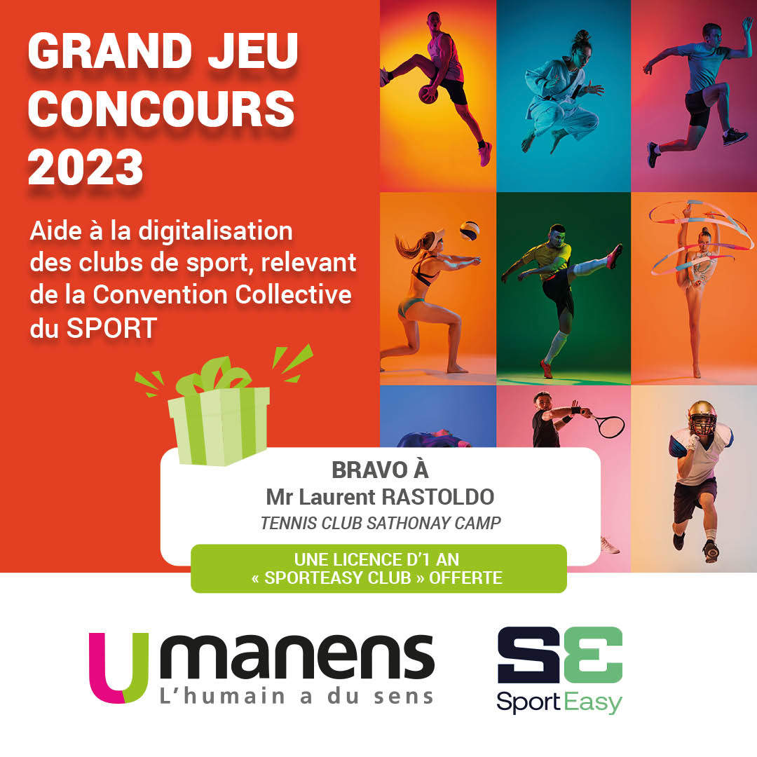 umanens's tweet photo. Un jour un gagnant ! 

Découvrez notre gagnant du jour Tennis Club Sathonay Camp. 
Félicitation à eux 🎉 Ils ont remporté une licence d’un an chez notre partenaire SportEasy 

Bénéficiez de -20% de réduction sur votre abonnement d'un an : https://t.co/j5q70pbOJ2 https://t.co/pynPc2pZre