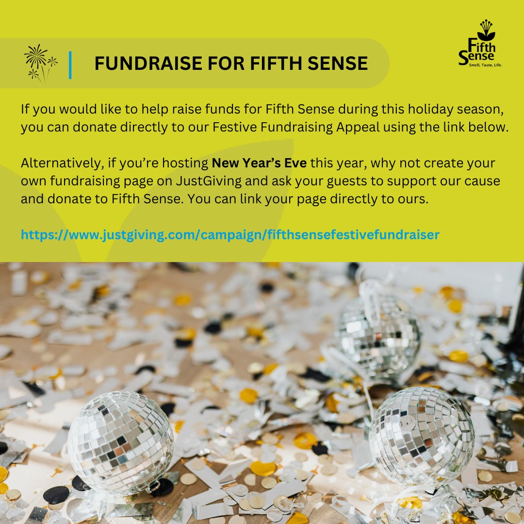 FifthSenseUK's tweet photo. Support #FifthSense this season by donating to our JustGiving page, or alternatively, if you’re hosting New Year’s Eve this year, why not create your own fundraising page on JustGiving, link it to ours and ask your guests to donate to Fifth Sense.
https://t.co/rxnr9exagR https://t.co/QzlU02PAgu