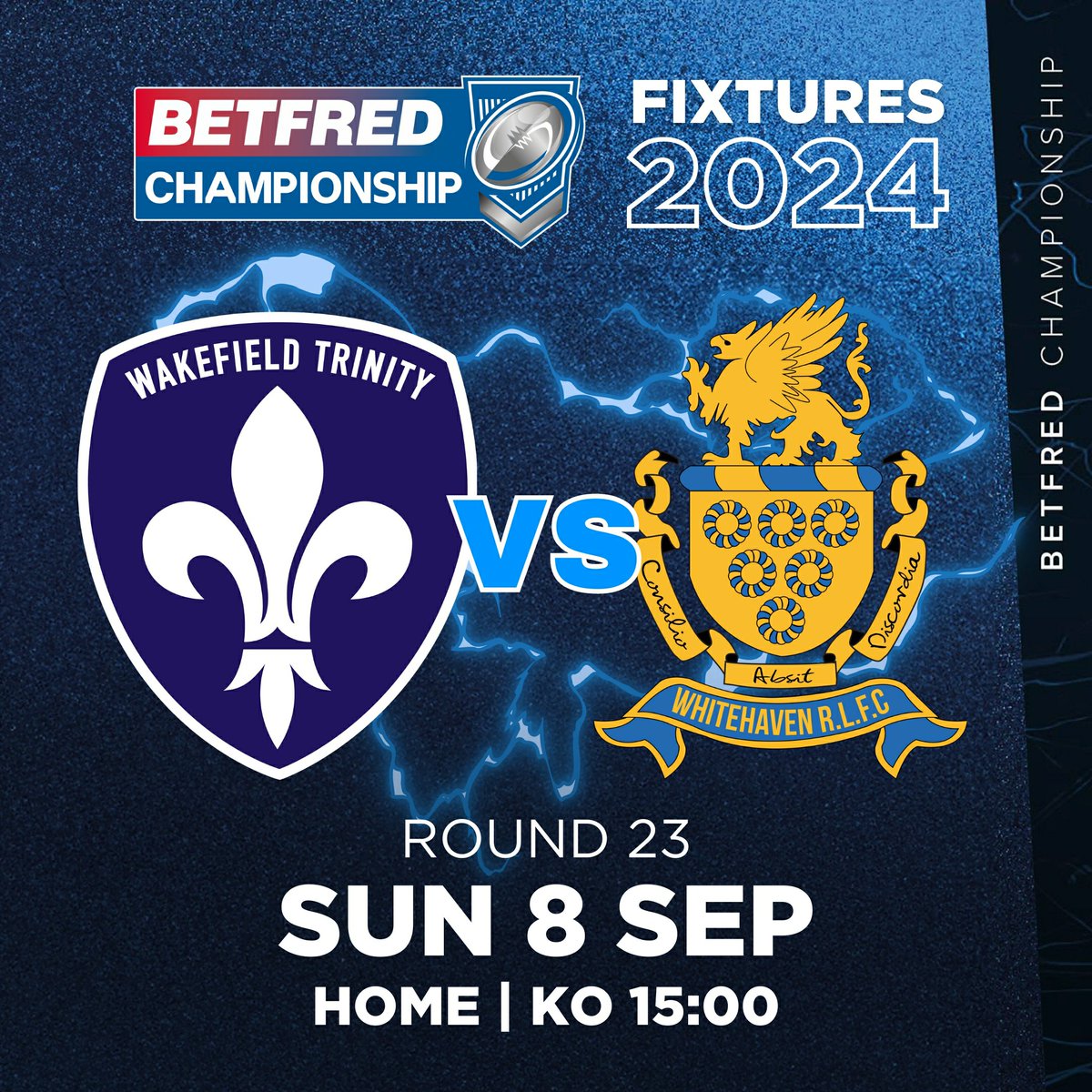 WTrinityRL's tweet photo. Trinity vs Whitehaven - 8 Sep
ποΈ Whitehaven at Belle Vue on 8th September at 15:00. We've got our home fortress to defend!
#WhitehavenOnOurTurf #Trinity2024 π΄βͺπ΅ https://t.co/0lTxHXgwMc