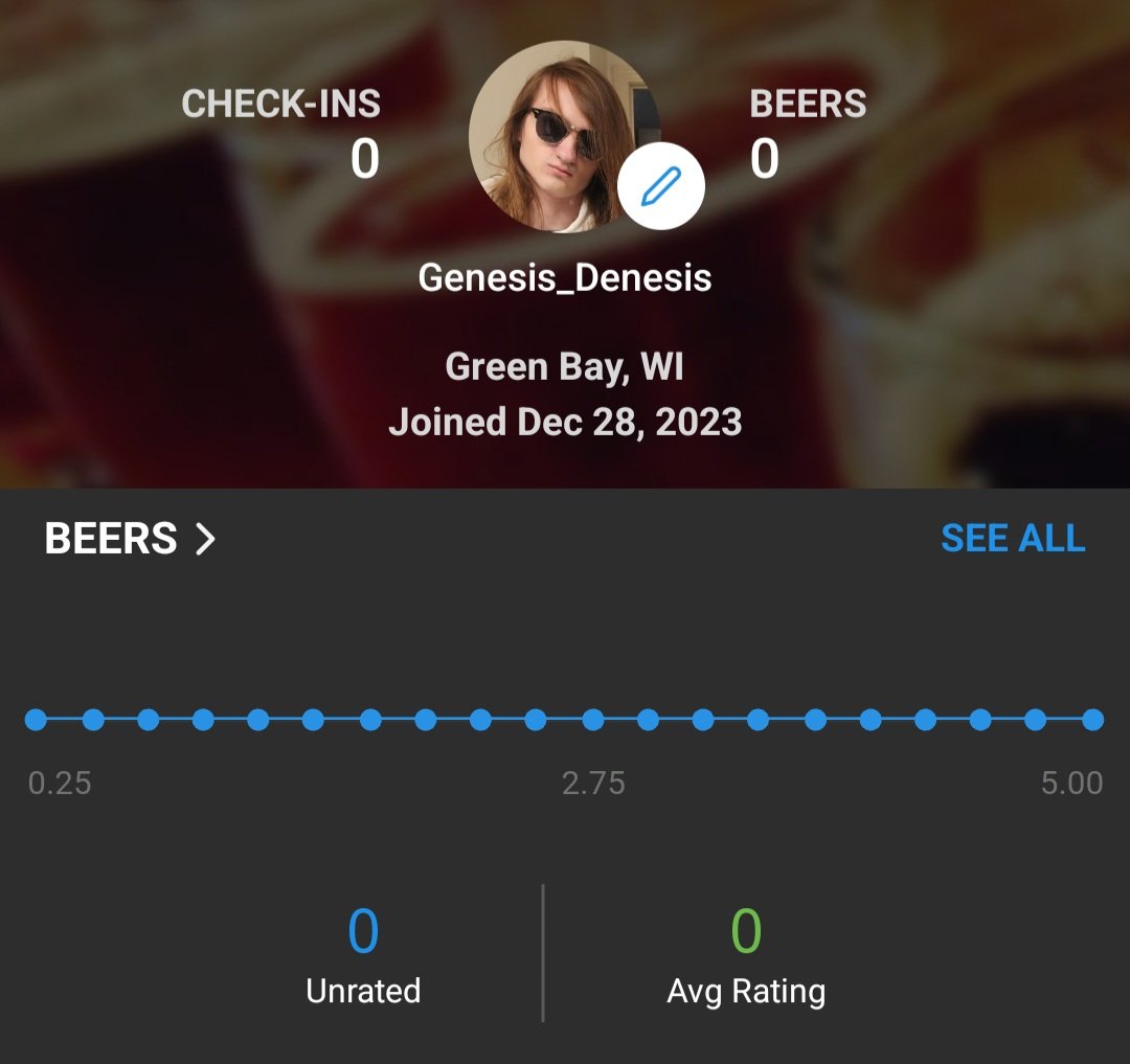 Made an Untappd profile since I'm looking to explore beer more, if anyone wants to add me here's my profile: