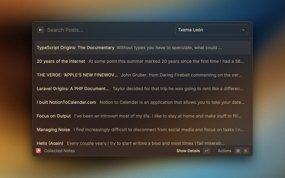 soytxemaleon's tweet image. I&apos;m building the @collected_notes @raycastapp extension, what do you think it should feature?

It can list, open, send to edit window, update status, and delete notes right from Raycast