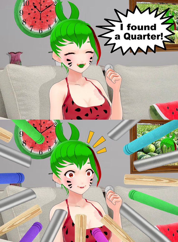 Melony_TheMelon's tweet photo. You wouldn't fight me over a quarter, right?🍈🪙
#Vtuber #VtuberEN #VTuberUprising #Melon https://t.co/NVMkQ2z819
